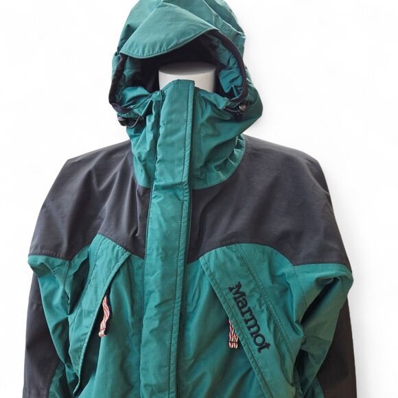 Marmot GORE-TEX Waterproof Shell Vented Hooded Jacket Womens Sz S Ski Winter Vtg - Picture 2 of 14